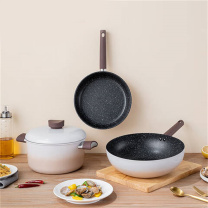 德铂 Debo 烹饪三件套精铁 DEP-949 炒锅φ30cm 煎锅φ24cm 汤锅φ24cm 3件/套