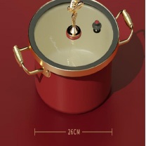 火象 劳斯莱斯珐琅微压汤锅 HXG-TG038 无涂层 26cm (酒红色)
