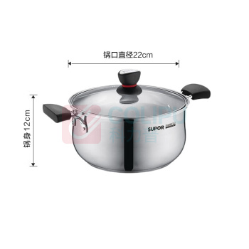苏泊尔 SUPOR 小红圈304不锈钢汤锅奶锅 ST22H1 22cm
