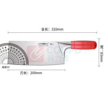 力王 不锈钢小号斩骨刀 武刀2号红色pp手柄 99360097 全长310mm