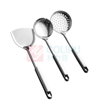 拜格 不锈钢锅铲汤勺漏勺厨具套装 BC3507 锅铲34*10cm汤勺32*9.5cm漏勺34.5*11cm 三件套 新老包装随机发货