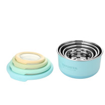 多样屋 TAYOHYA 圆形不锈钢保鲜盒四件套 TA11-0030BP 220ml*420ml*730ml*1.2L (不锈钢)