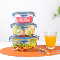 乐唯诗 乐鲜圆形保鲜饭盒三件套 LXYW/L3 370ml+630ml+930ml