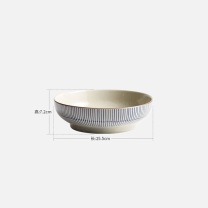 博为 BW 日式陶瓷盘 10英寸 圆形 带黑线