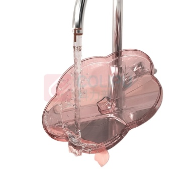 金隆兴 花型分格干果盘 27*13cm 双层带盖 (桃粉色)