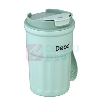 德铂 Debo 卡洛斯咖啡杯 大容量316不锈钢带盖保温随行杯 DEP-880 360ml (绿色)