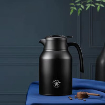 嘉禾 保温壶 THK-100 1000ml (黑色) 316不锈钢保温水壶高端一秒开盖