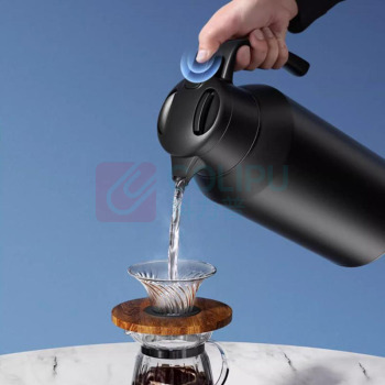嘉禾 保温壶 THK-100 1000ml (黑色) 316不锈钢保温水壶高端一秒开盖