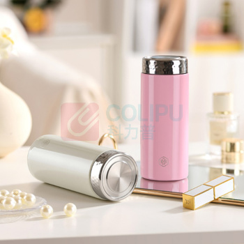 博堡 雅趣保温杯 BYQB-400 400mL 粉色(PK)、灰色(GY)颜色随机