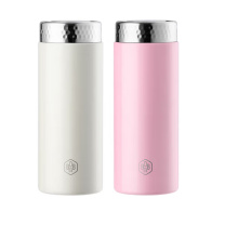 博堡 雅趣保温杯 BYQB-400 400mL 粉色(PK)、灰色(GY)颜色随机