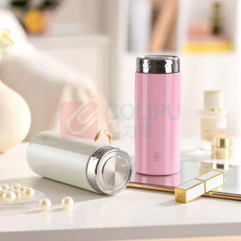 博堡 雅趣保温杯 BYQB-400 400mL 粉色(PK)、灰色(GY)颜色随机