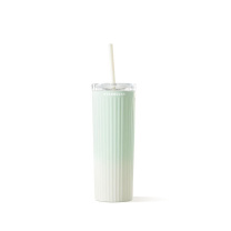 星巴克 直纹款薯条吸管杯 473ml (薄荷绿渐变)