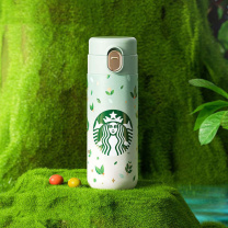 星巴克 绿野秘境系列经典绿色保温杯大容量保温杯水杯 381ml 绿野秘境款弹跳保温杯
