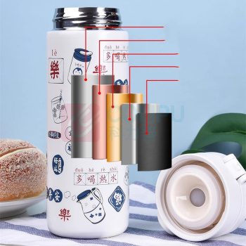 爱奇屋 aichiw 思韵弹跳杯不锈钢保温杯 AI-D129 400ml (白色)