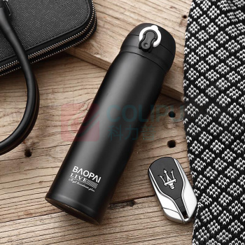 豹牌 BAOPAI 保温杯 BP03-500-68 500ml (黑色) 304不锈钢