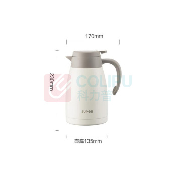 苏泊尔 SUPOR 304不锈钢保温壶 KC15KH50 1.5L (燕麦白)