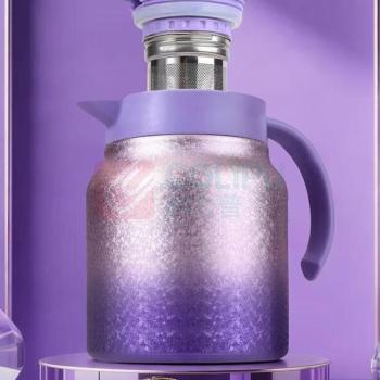 壹礼物 紫定发财316杯壶套装 保温壶1200ml+保温杯500ml