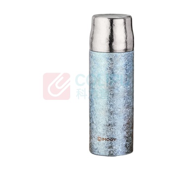 艾曼格 纯钛保温杯 420ml (淡蓝) 温显+礼盒装