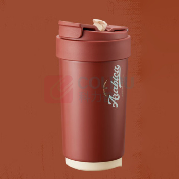 苏泊尔 SUPOR 晶瓷一盖双饮吸管保温杯 KC45KR10 450mL (摩登红)