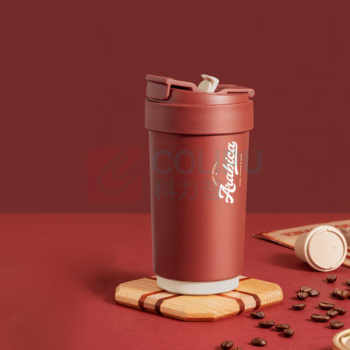 苏泊尔 SUPOR 晶瓷一盖双饮吸管保温杯 KC45KR10 450mL (摩登红)