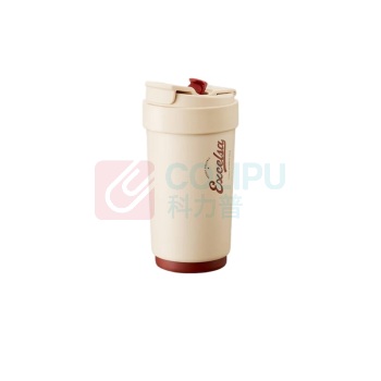 苏泊尔 SUPOR 双层陶瓷覆层内胆吸管保温便携水咖啡杯 KC45KR10 450ml (羊皮纸色)
