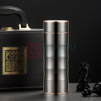 天喜 TIANXI 保温杯 TBB187-04-C 310ml (黑色电镀节节高) 999足银内胆过滤银水杯