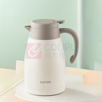 苏泊尔 SUPOR 保温暖水壶瓶大容量热开水304不锈钢 1.5L (白/绿 可选)