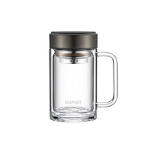 苏泊尔 SUPOR 高硼硅玻璃双层泡茶杯 KC45HK10 450ml