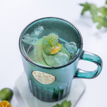星巴克 女神铭牌玻璃杯 11128255/ST-MK2026 400ml (墨绿色)
