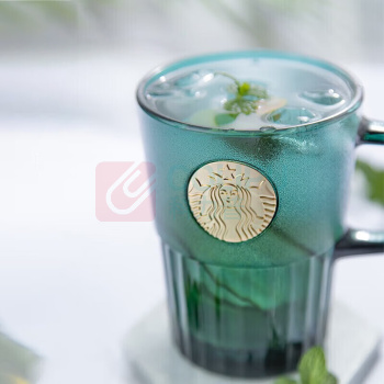 星巴克 女神铭牌玻璃杯 11128255/ST-MK2026 400ml (墨绿色)