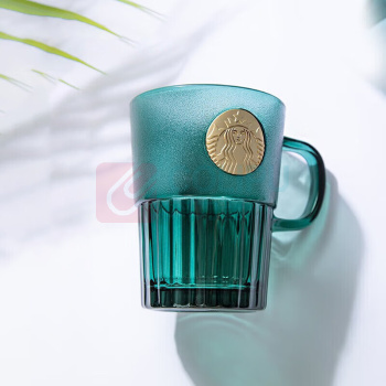 星巴克 女神铭牌玻璃杯 11128255/ST-MK2026 400ml (墨绿色)