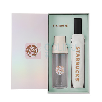 星巴克 璀璨晨曦款杯伞礼盒 11155126 620mL (米色)