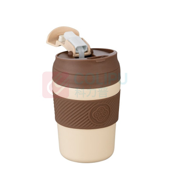 德铂 Debo 双层陶瓷内胆咖啡杯高颜值随行吸管杯网红户外便携杯子 DEP-DS348 陶瓷内胆-咖啡色320ml