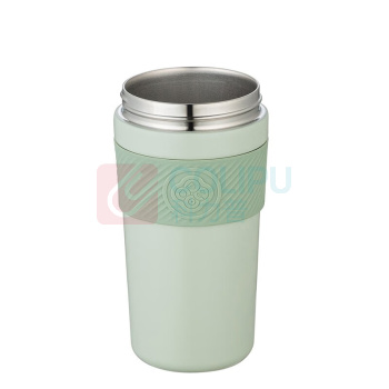 德铂 Debo 双层陶瓷内胆咖啡杯高颜值随行吸管杯网红户外便携杯子 DEP-DS347 陶瓷内胆-绿色520ml