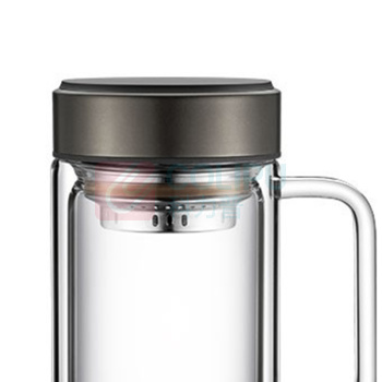 苏泊尔 SUPOR 双层玻璃水杯 KC45HK10 450mL 8.5cm (乌木黑)