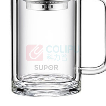 苏泊尔 SUPOR 双层玻璃水杯 KC45HK10 450mL 8.5cm (乌木黑)