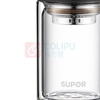 苏泊尔 SUPOR 双层玻璃水杯 KC45HK10 450mL 8.5cm (乌木黑)