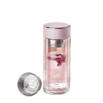 苏泊尔 SUPOR 耐热玻璃杯 KC23GR10 230ml 316L不锈钢/高硼硅玻璃 (粉紫色)