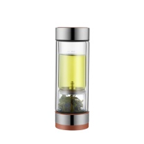 苏泊尔 SUPOR 316L不锈钢茶水分离玻璃杯 KC36JH10 360ml (小牛皮棕)