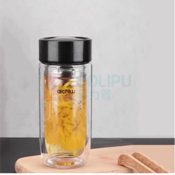 爱奇屋 aichiw 随心双层玻璃杯泡茶杯 AI-D162 220ml