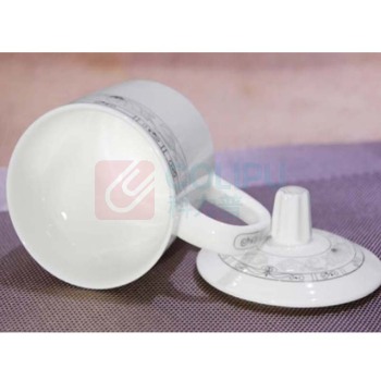 乐享 陶瓷杯 400ml 青莲 1套*12只