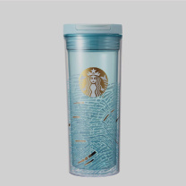 星巴克 微蓝韵律款双层咖啡杯 11168504 400ml