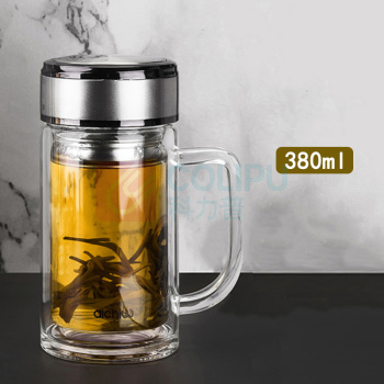 爱奇屋 aichiw 茶韵双层玻璃杯办公杯 AI-D163 380ml