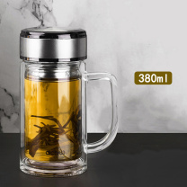 爱奇屋 aichiw 茶韵双层玻璃杯办公杯 AI-D163 380ml