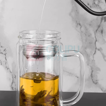 爱奇屋 aichiw 茶韵双层玻璃杯办公杯 AI-D163 380ml