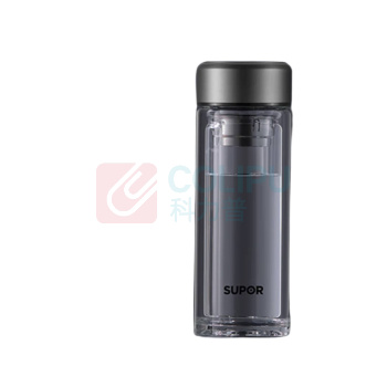 苏泊尔 SUPOR 双层耐热玻璃杯 KCG28AZ10 280ML (流光银)
