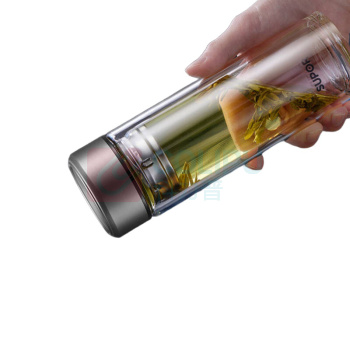 苏泊尔 SUPOR 双层耐热玻璃杯 KCG28AZ10 280ML (流光银)
