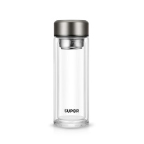 苏泊尔 SUPOR 双层耐热玻璃杯C KCG38AZ10 380ml (流光银)