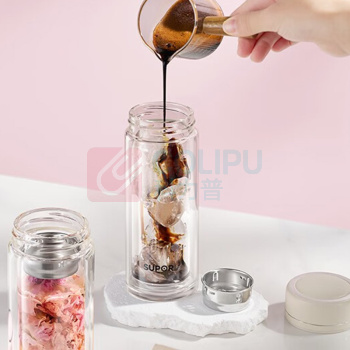 苏泊尔 SUPOR 双层耐热玻璃杯 KCG18BQ10 180ml (新萍绿)