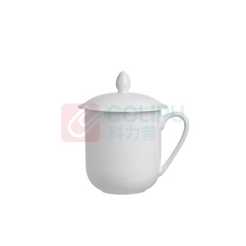 君默 陶瓷茶杯带盖杯 二号有纹介杯 280ml